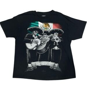Men’s DGA El Mariachi Loco skeleton urban lifestyle Chicano art black tshirt 2XL